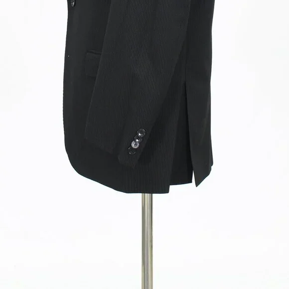 Kenneth Cole 40R 34x28 Black Striped 2-Button Suit R807